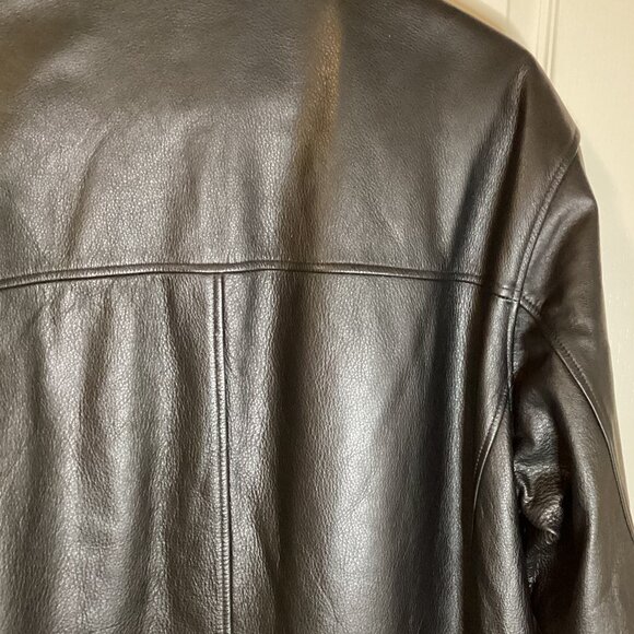 Lorenzo Uomo Collection Men's Black Leather Jacket Coat Soft Fully Lined Pockets - Picture 8 of 11